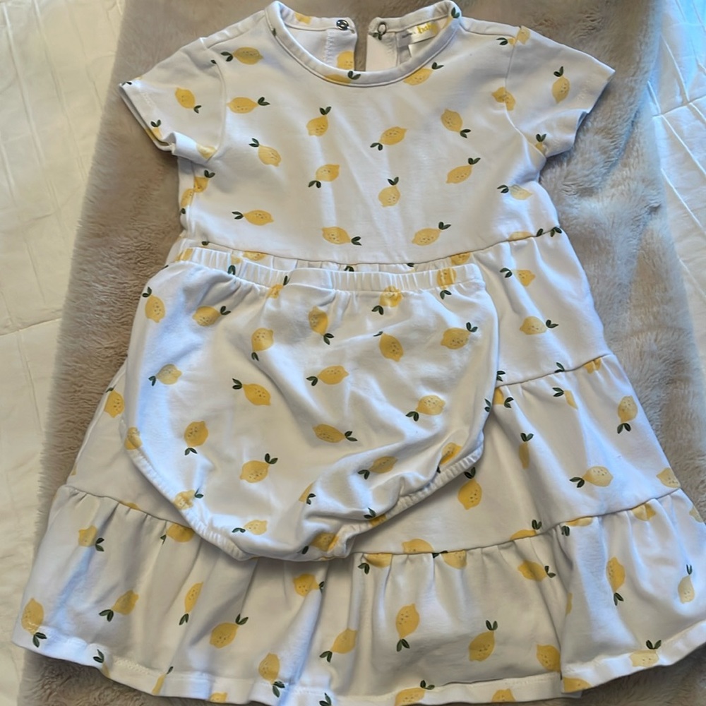 Bloomingdale’s Baby Lemon Pattern Dress NWOT